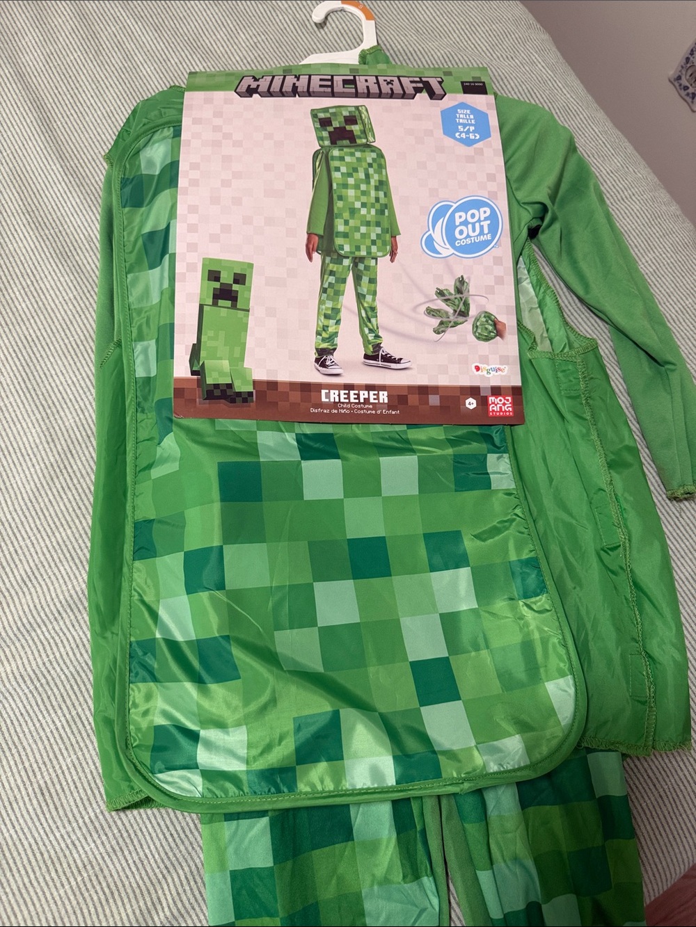 Minecraft Creeper Kids Costume - Green small 4-6